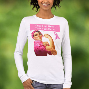 Borstkanker bewustzijn Rosie de Riveter Tri-Blend Shirt