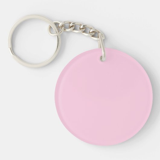 Borstkanker bewustzijn roze effen kleur schattig sleutelhanger (Voorkant)