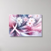 Borstkanker bewustzijn roze lint Abstract Canvas Afdruk (Voorkant)