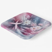 Borstkanker bewustzijn roze lint Abstract Papieren Bordje (Gebogen)