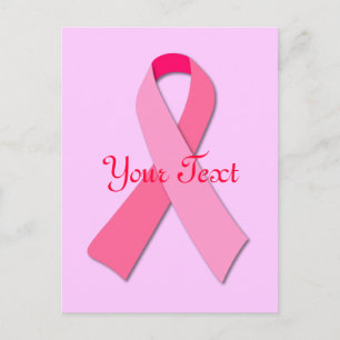 Borstkanker Bewustzijn Roze Lint Ansichtkaart Briefkaart