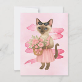 Borstkanker Bewustzijn Roze lint bloemist thema Briefkaart