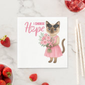 Borstkanker Bewustzijn Roze lint bloemist thema Servet (Insitu)