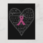 Borstkanker, bewustzijn, roze lint briefkaart (Voorkant)