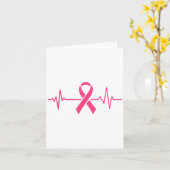 Borstkanker bewustzijn roze lint hartslag onderzoe kaart (Gele Bloem)