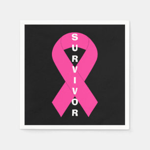 Borstkanker Bewustzijn Roze Lint Overlevende Servet
