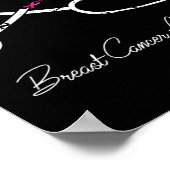 Borstkanker bewustzijn roze lint stethoscoop HE Poster (Hoek)