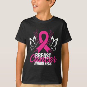 Borstkanker bewustzijn Roze Lint Steun Team Kanker T-shirt