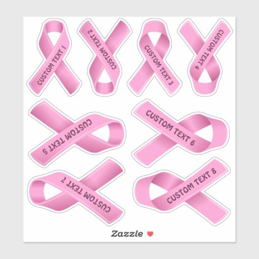 Borstkanker bewustzijn roze lint Sticker set (Vel)