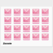 Borstkanker Bewustzijn Roze lint thema Vierkante Sticker (Vel)
