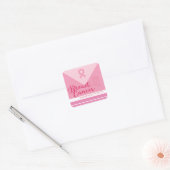 Borstkanker Bewustzijn Roze lint thema Vierkante Sticker (Envelop)