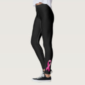 Borstkanker Bewustzijn Roze Lint Zwart Leggings (Links)