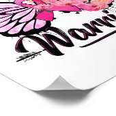 Borstkanker bewustzijn roze linten vlinder poster (Hoek)