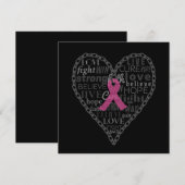 Borstkanker, bewustzijn, roze lintkaart (Voorkant / Achterkant)