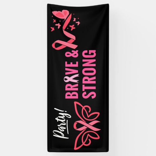 Borstkanker Bewustzijn roze oktober Spandoek (Verticaal)