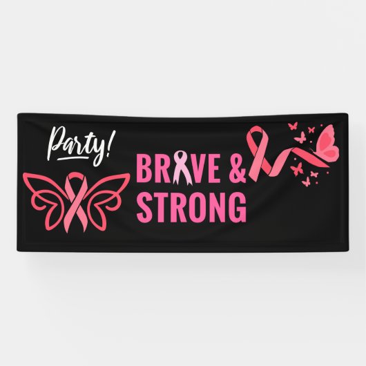 Borstkanker Bewustzijn roze oktober Spandoek (Horizontaal)