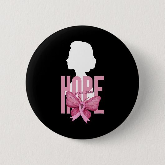 Borstkanker Bewustzijn Roze Ondersteuning Borstkan Ronde Button 5,7 Cm (Voorkant)