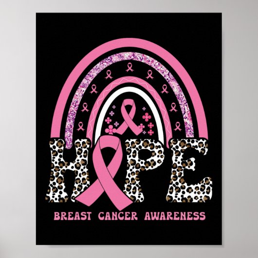 Borstkanker Bewustzijn Roze Ribbon Maand Ondersteu Poster (Voorkant)