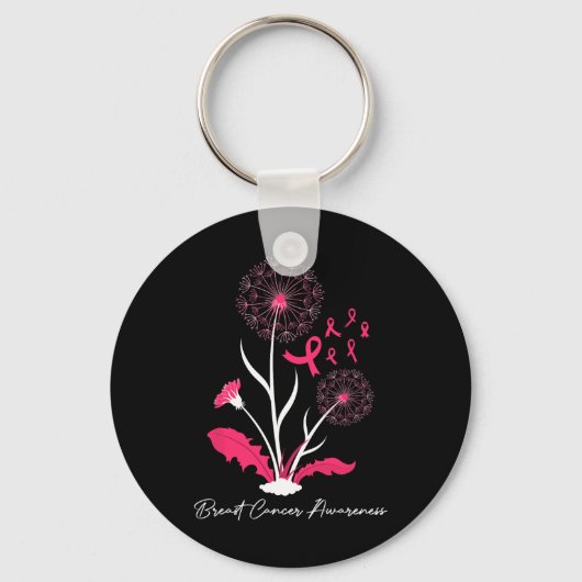 Borstkanker Bewustzijn Roze Ribbon Support Gift Sleutelhanger (Voorkant)