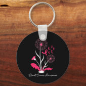 Borstkanker Bewustzijn Roze Ribbon Support Gift Sleutelhanger (Voorkant)