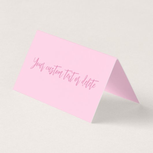 Borstkanker bewustzijn roze script Place Card Kaart (Voorkant)