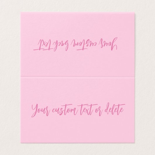 Borstkanker bewustzijn roze script Place Card Kaart (Buitenkant ongevouwen)