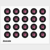 Borstkanker Bewustzijn Roze Vlinders Overlevende Ronde Sticker (Vel)