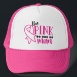 Borstkanker bewustzijn roze voor mijn moeder trucker pet<br><div class="desc">Dit borstkanker bewustzijnsontwerp bevat de tekst "de roze is voor mijn moeder" in moderne zwart-roze typografie met een roze lint. #breastcancer #breastcancerawareness #cancer #awareness #pinkribbon #mom #mama #mother #mommy #october #modern #stylish #mode #fashionable #style #chic #apparel #clothing #design #designer #trendy #trending #hairaccessories pet #pet #accessoires</div>
