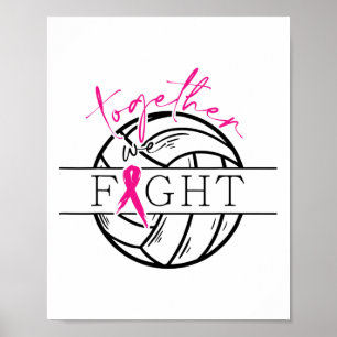 Borstkanker Bewustzijn Samen We Bestrijden Volleyb Poster