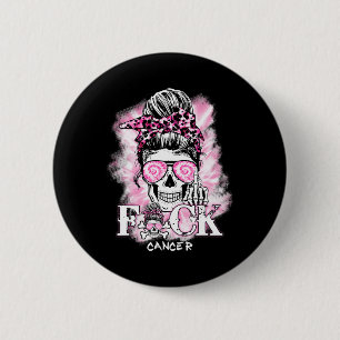 Borstkanker bewustzijn schedel F CK kanker roze ri Ronde Button 5,7 Cm