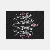 Borstkanker bewustzijn skelet dansen roze rib fleece deken (Voorkant (Horizontaal))