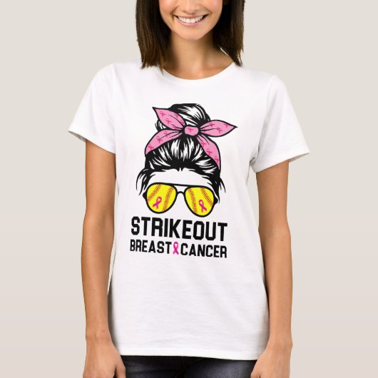 Borstkanker Bewustzijn Softbal Moeder Vrouwen T-shirt (Voorkant)