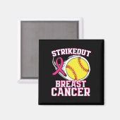 Borstkanker Bewustzijn - Softbyll Strike Out Pink Magneet (Voorkant / Achterkant)