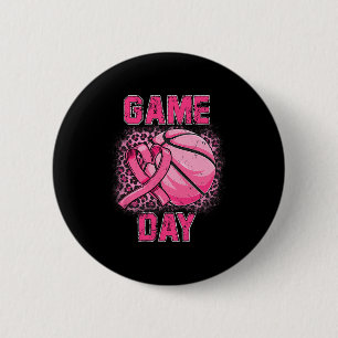 Borstkanker Bewustzijn Spel Dag Pink Bysketbyll S Ronde Button 5,7 Cm