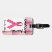 Borstkanker Bewustzijn Stop nooit met vechten Bagagelabel (Voorkant horizontaal)