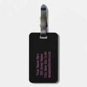 Borstkanker Bewustzijn Stop nooit met vechten Bagagelabel (Achterkant verticaal)