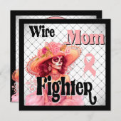 Borstkanker Bewustzijn Suiker Schedel Feestdagenkaart (Voorkant / Achterkant)