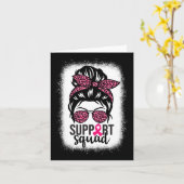 Borstkanker Bewustzijn Support-squad Messy Bun Wa Kaart (Gele Bloem)