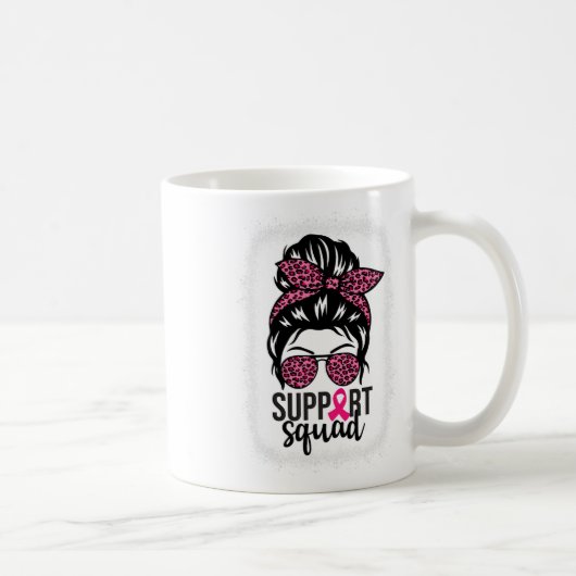 Borstkanker Bewustzijn Support-squad Messy Bun Wa Koffiemok (Rechts)