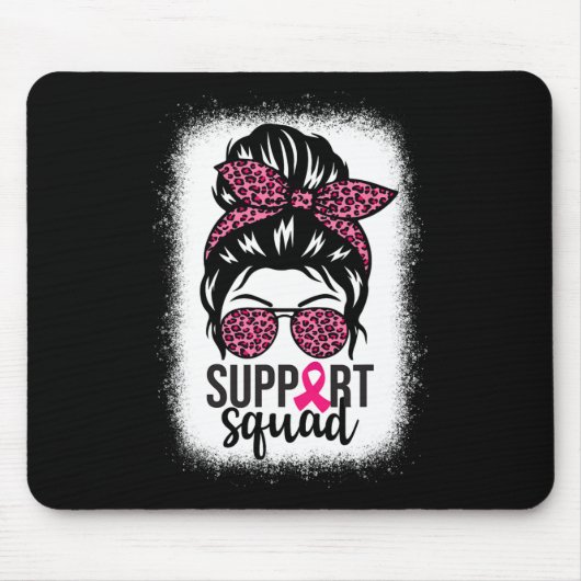 Borstkanker Bewustzijn Support-squad Messy Bun Wa Muismat (Voorkant)