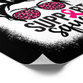 Borstkanker Bewustzijn Support-squad Messy Bun Wa Poster (Hoek)