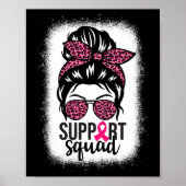 Borstkanker Bewustzijn Support-squad Messy Bun Wa Poster (Voorkant)