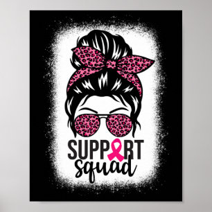 Borstkanker Bewustzijn Support-squad Messy Bun Wa Poster
