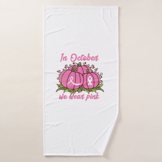 Borstkanker Bewustzijn T-shirt Oktober Draag Roze Badhanddoek (Badhanddoek)
