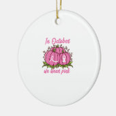 Borstkanker Bewustzijn T-shirt Oktober Draag Roze Keramisch Ornament (Links)