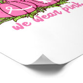 Borstkanker Bewustzijn T-shirt Oktober Draag Roze Poster (Hoek)