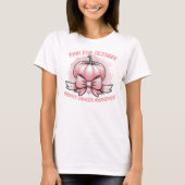 Borstkanker Bewustzijn T-shirt Roze Coquette Bow (Voorkant)