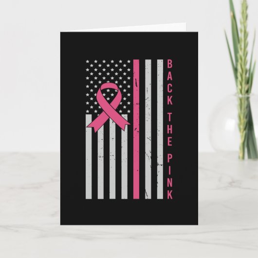 Borstkanker Bewustzijn Terug De Roze USA Patriot Kaart (Voorkant)