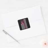 Borstkanker Bewustzijn Terug De Roze USA Patriot Vierkante Sticker (Envelop)