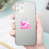 Borstkanker Bewustzijn Vlinders – Roze Lint Sticker (Telefoon)
